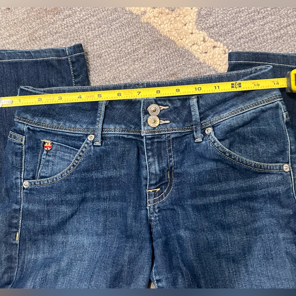 Hudson Y2K Dark Indigo Wash Low Rise Bootcut Denim 27 Short Flap Pockets - Picture 10 of 10